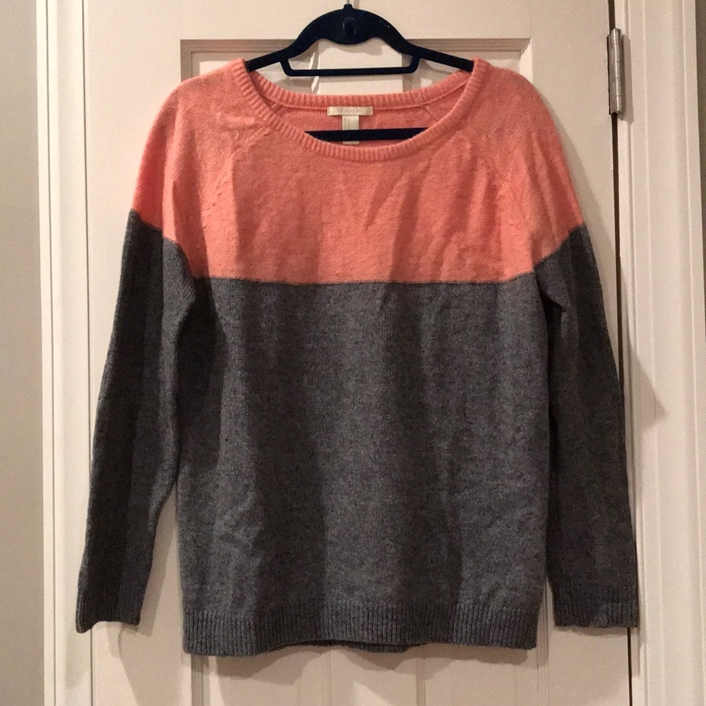 Pink and Gray Knit Sweater